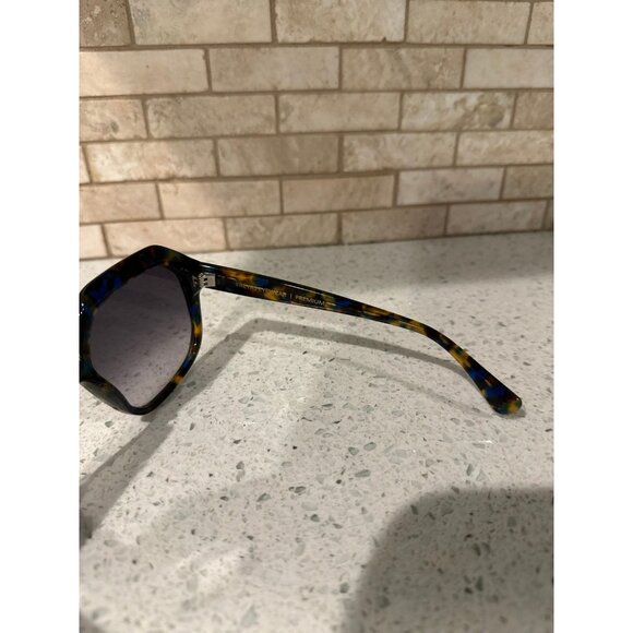 STELLA ACETATE OCTAGONAL‎ SUNGLASSES - BLUE TORTOISE main image 5